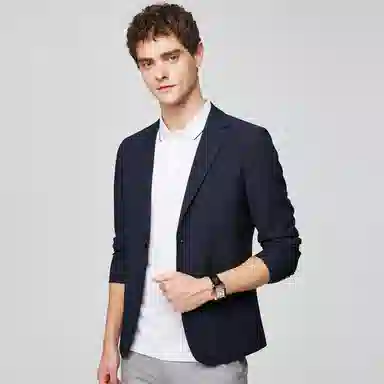 红豆 轻薄透气肌理感弹力商务西装 男款 蓝色