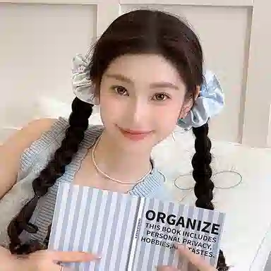 丹琴 小清新慵懒风甜美波点大肠扎发低马尾高级感简约 布艺 发圈 女款