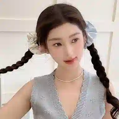 丹琴 小清新慵懒风甜美波点大肠扎发低马尾高级感简约 布艺 发圈 女款