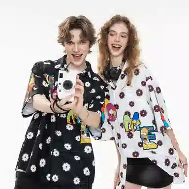 The Simpsons Retro Logo Hawaiian Shirt