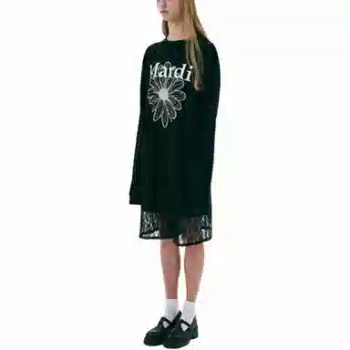 Mardi Mercredi Long Sleeve T-Shirt Black Ivory