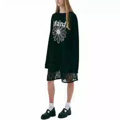 Mardi Mercredi Long Sleeve T-Shirt Black Ivory