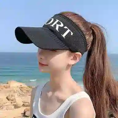 冠辉 夏季防晒空顶户外运动时尚休闲日常通勤简约百搭太阳帽帽遮阳跑步骑车鸭舌加大檐遮阳防晒帽 涤纶 棒球帽 男女同款情侣款