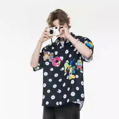 The Simpsons Retro Logo Hawaiian Shirt