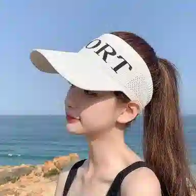 冠辉 夏季防晒空顶户外运动时尚休闲日常通勤简约百搭太阳帽帽遮阳跑步骑车鸭舌加大檐遮阳防晒帽 涤纶 棒球帽 男女同款情侣款