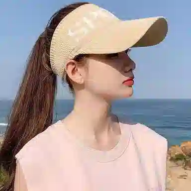 冠辉 夏季防晒空顶户外运动时尚休闲日常通勤简约百搭太阳帽帽遮阳跑步骑车鸭舌加大檐遮阳防晒帽 涤纶 棒球帽 男女同款情侣款