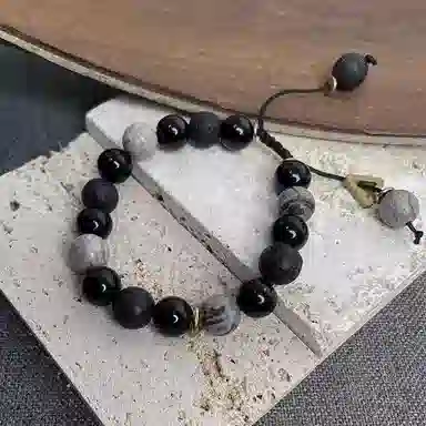 【到手2条】 素于 小众轻奢设计几何元素国潮新中式复古风嘻哈编织转运珠手工编织时尚百搭平安喜乐#好运 琉璃 玉石手绳 男女同款情侣款