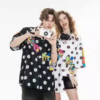 The Simpsons Retro Logo Hawaiian Shirt