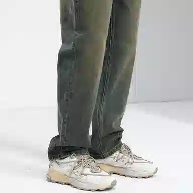 海尔斯 美式复古高街时尚潮牌舒适百搭水洗做旧宽松直筒弹力牛仔裤 男款