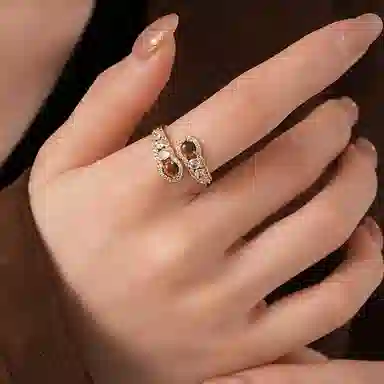 指尖瑰宝 美拉德色系 复古简约食指戒 小众通勤百搭 铜 戒指 女款