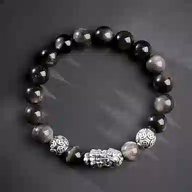 【来财貔貅】 印象眸 新中式多财多福诸事顺遂吞金兽国潮素圈转运珠时尚高级感日常通勤风瑞兽手饰 #好运 黑曜石 手串 男款