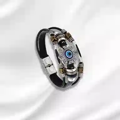 大唐国鼎 魔眼小众时尚简约设计潮酷个性小众高级感森系高级感财运 好运 皮革 手环 男款