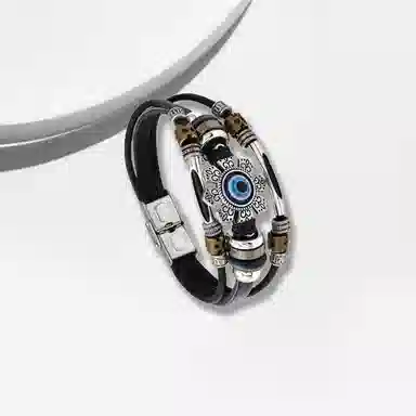 大唐国鼎 魔眼小众时尚简约设计潮酷个性小众高级感森系高级感财运 好运 皮革 手环 男款