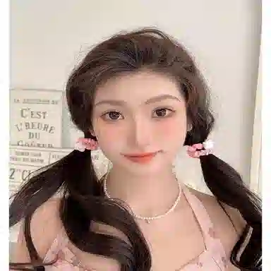 丹琴 可爱猫咪俏皮高颜值五角星星日韩甜美少女感小肠发绳女高弹力耐用橡皮筋扎头发饰 布艺 发圈 女款