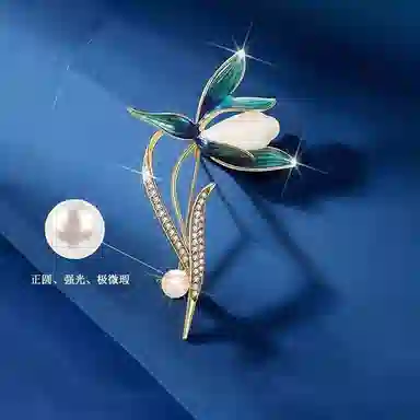 缔晶 轻奢时尚精致闪耀 优雅气质日常通勤百搭衣服防走光 合金 胸针 女款