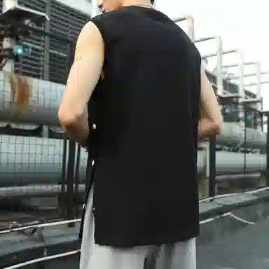 大卫贝肯 美式高街潮流百搭原创字母印花宽松设计运动无袖背心 男女同款