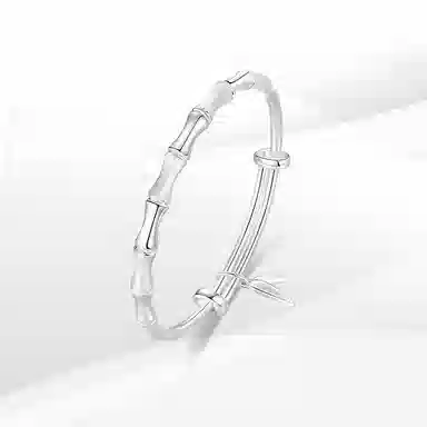 希遇 竹节 竹报平安竹叶实心推拉 合金 手镯 男女同款情侣款