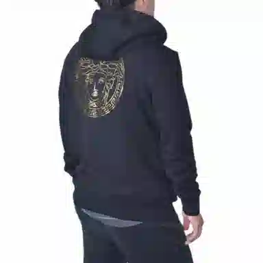 范思哲 美杜莎设计连帽长袖卫衣 男款 黑色