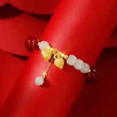 魔物 鸿运福锁平安锁 新中式东方轻奢小众传承平安优雅好运 再造辰砂朱砂 玉石手串 男女同款情侣款