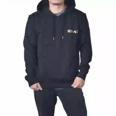 范思哲 美杜莎设计连帽长袖卫衣 男款 黑色