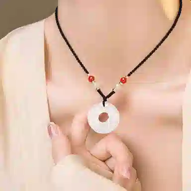 【岁岁年年】中国黄金 央创时尚 貔貅平安扣国潮新中式 招财吞金小众百搭精致礼盒天然 玉髓 玉石项链 男女同款情侣款