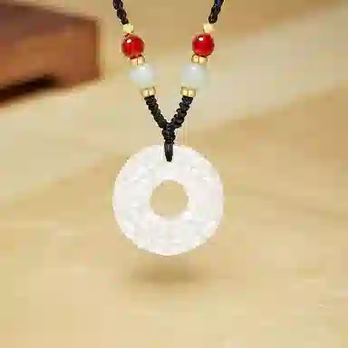 【岁岁年年】中国黄金 央创时尚 貔貅平安扣国潮新中式 招财吞金小众百搭精致礼盒天然 玉髓 玉石项链 男女同款情侣款