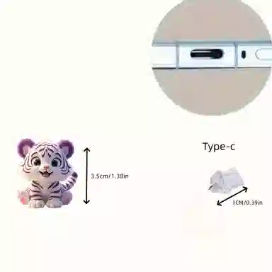 千桐 可爱小老虎 创意手机防尘塞 小书包可爱时尚潮流装饰#好运 亚克力 挂件 男女同款情侣款