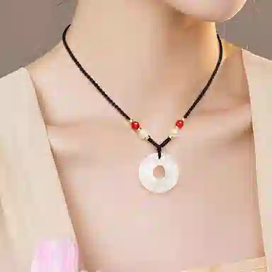 【岁岁年年】中国黄金 央创时尚 貔貅平安扣国潮新中式 招财吞金小众百搭精致礼盒天然 玉髓 玉石项链 男女同款情侣款