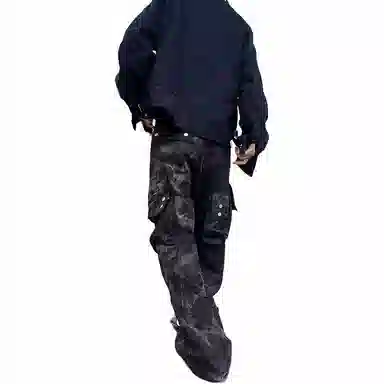 MGXEK Vintage Cargo Jeans Black