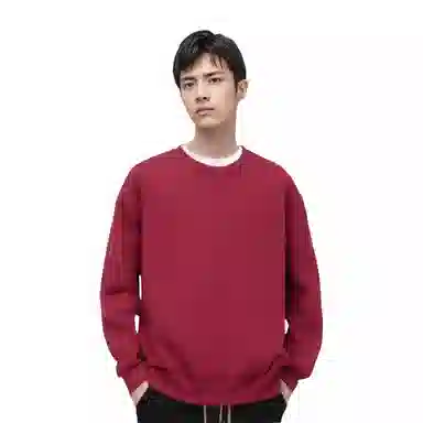 玉儿恋 欧美宽松街头纯色圆领休闲卫衣 男款