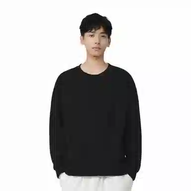 玉儿恋 欧美宽松街头纯色圆领休闲卫衣 男款