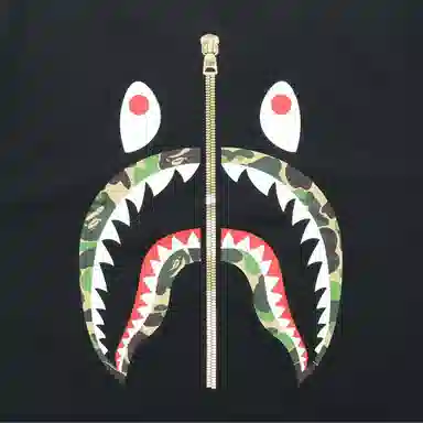 A BATHING APE Shark T-Shirt Black
