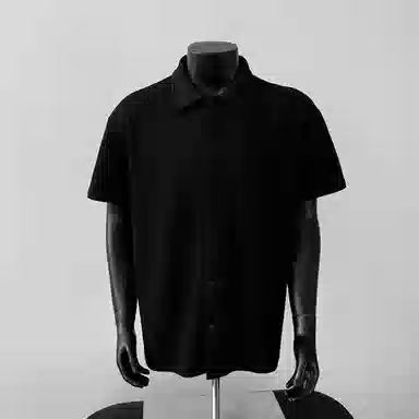 物质公式 高街透气纯色基础简约百搭大气宽松短袖衬衫 男女同款