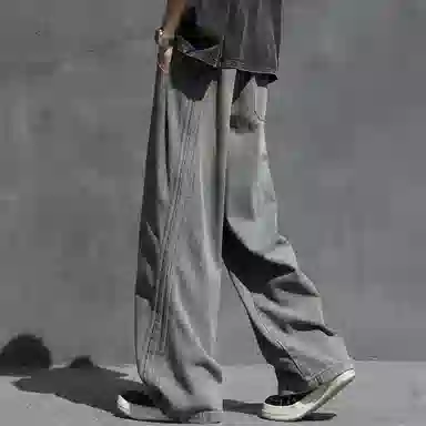 尘映 美式高街潮牌水洗宽松百搭舒适亲肤牛仔裤 男女同款 复古蓝