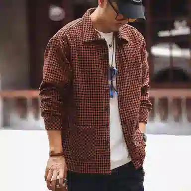 格蓝鹿 时尚百搭宽松提花长袖衬衫 男款