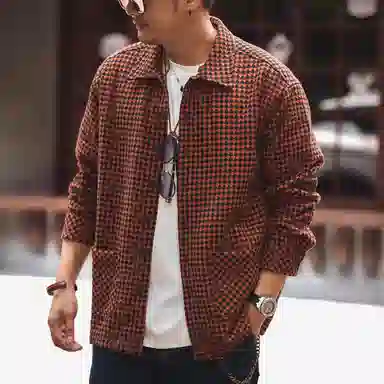 格蓝鹿 时尚百搭宽松提花长袖衬衫 男款