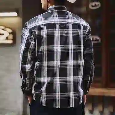 格蓝鹿 宽松翻领纯色休闲长袖衬衫 男款