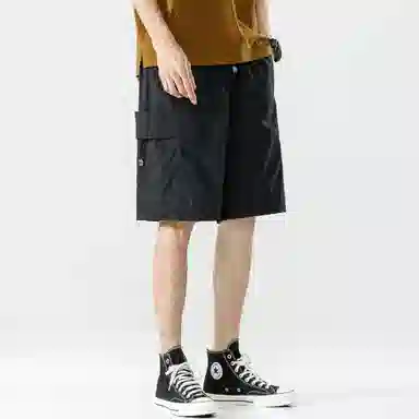 大卫贝肯 美式嘻哈街头侧边排扣设计字母印花背心松紧系带腰头户外速干工装短裤宽松舒适百搭潮流休闲运动套装 男女同款