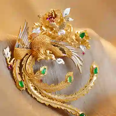 指尖瑰宝 翙翙其羽 新中式凤凰在天 复古轻奢气质 吉祥如意 美满幸福 合金 胸针 男女同款情侣款