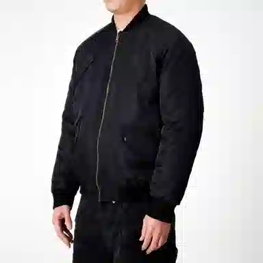 实年服工  两面穿夹棉工装飞行休闲户外机能保暖棒球服 男款 黑色