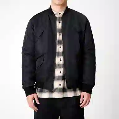 实年服工  两面穿夹棉工装飞行休闲户外机能保暖棒球服 男款 黑色