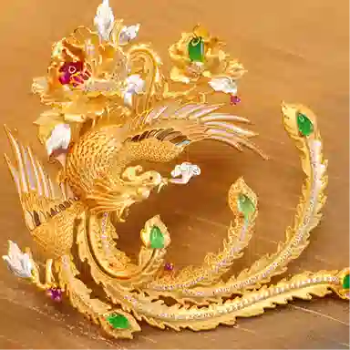 指尖瑰宝 翙翙其羽 新中式凤凰在天 复古轻奢气质 吉祥如意 美满幸福 合金 胸针 男女同款情侣款