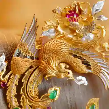 指尖瑰宝 翙翙其羽 新中式凤凰在天 复古轻奢气质 吉祥如意 美满幸福 合金 胸针 男女同款情侣款