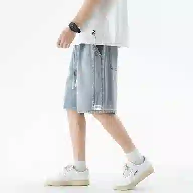 颂希尔 休闲宽松潮流薄款五分牛仔短裤 男女同款