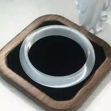 梨云暮雪 梨云暮雪 高级微蓝调白月光猫眼   新中式 国潮国风 库里蓝款白月光荔枝冻 好运 琉璃 手镯 女款