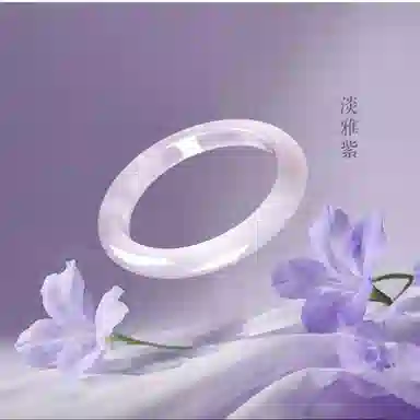 郁馨 青山岱朦胧清冷感白月光小众设计古色古香素圈 显白水润古典气质高级感美人 一步一响#好运 玻璃猫眼 玉石手镯 男女同款情侣款