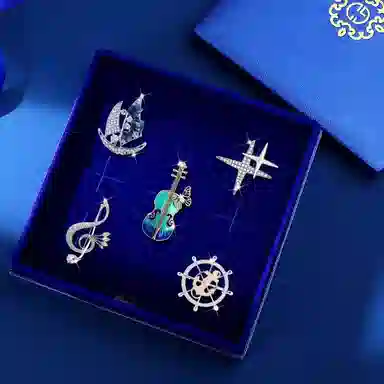 缔晶 轻奢精致时尚套装 个性气质日常通勤外套上衣搭配 合金 胸针 男款