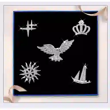 缔晶 轻奢精致时尚套装 个性气质日常通勤外套上衣搭配 合金 胸针 男款