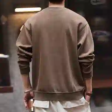 格蓝鹿 套头重磅做旧印花卫衣 男款