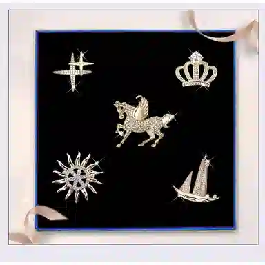 缔晶 轻奢精致时尚套装 个性气质日常通勤外套上衣搭配 合金 胸针 男款